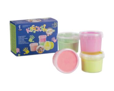 KLECKSi NEON – Leuchtende Fingerfarben mit cremiger Konsistenz (4 x 100 g)